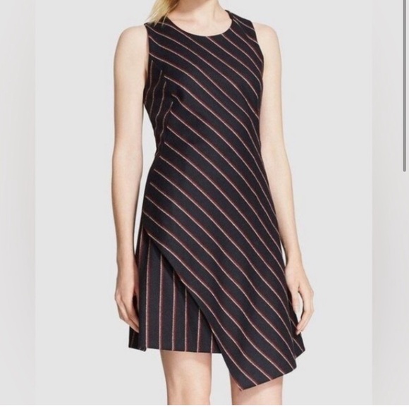 Rebecca Minkoff One Shoulder Black and Red Dress - Picture 1 of 8